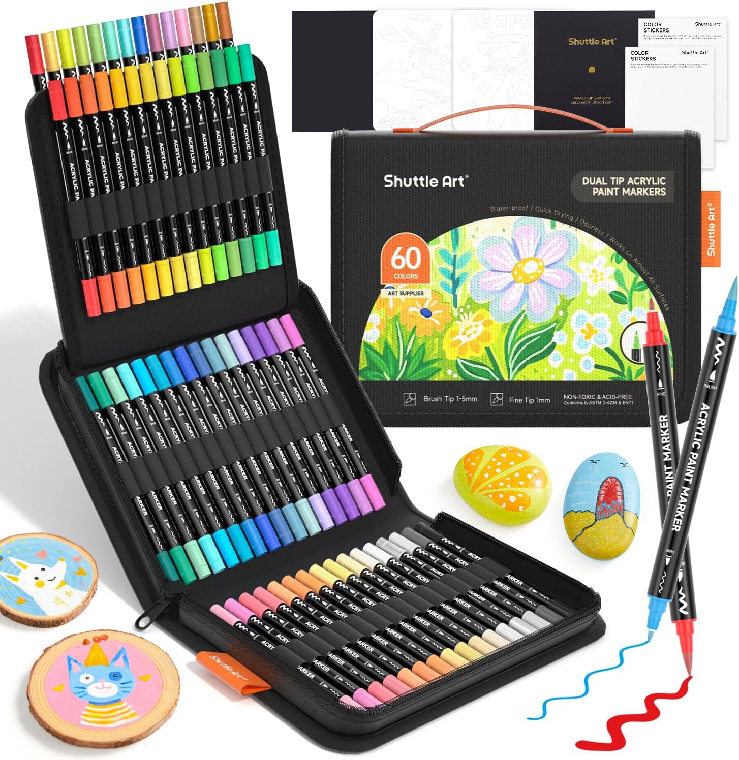 Correction Pen Fine - Shuttle Art 60 Colors Dual Tip