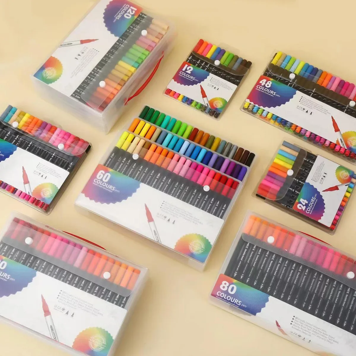 12-120 Colors Markers Set Dual - Correction Pen Fine recension och pris