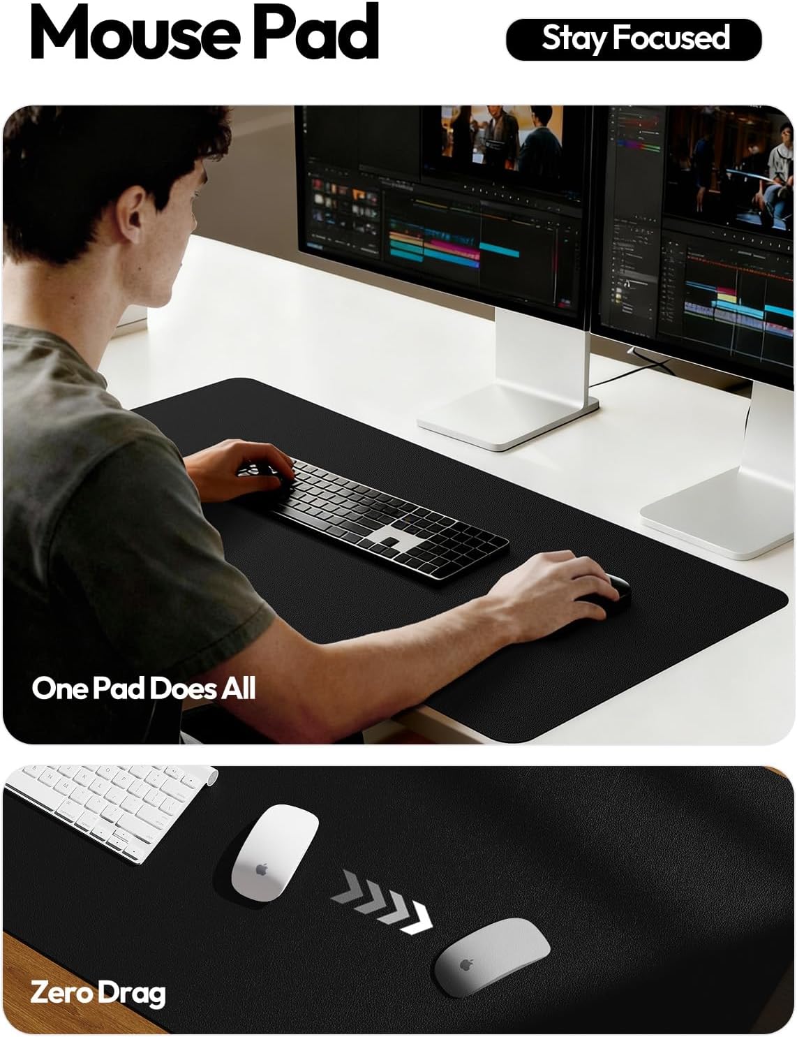 Large PU Leather Desk Pad Prot - Leather Desk Pad recension och pris