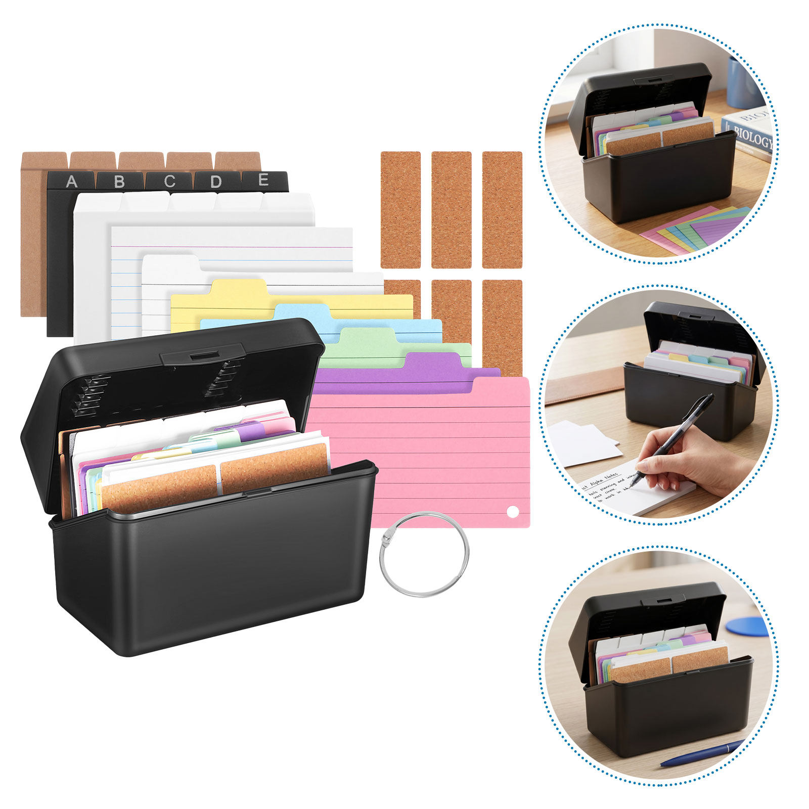 2Sets Desktop Card Storage Box - Card Index Box recension och pris