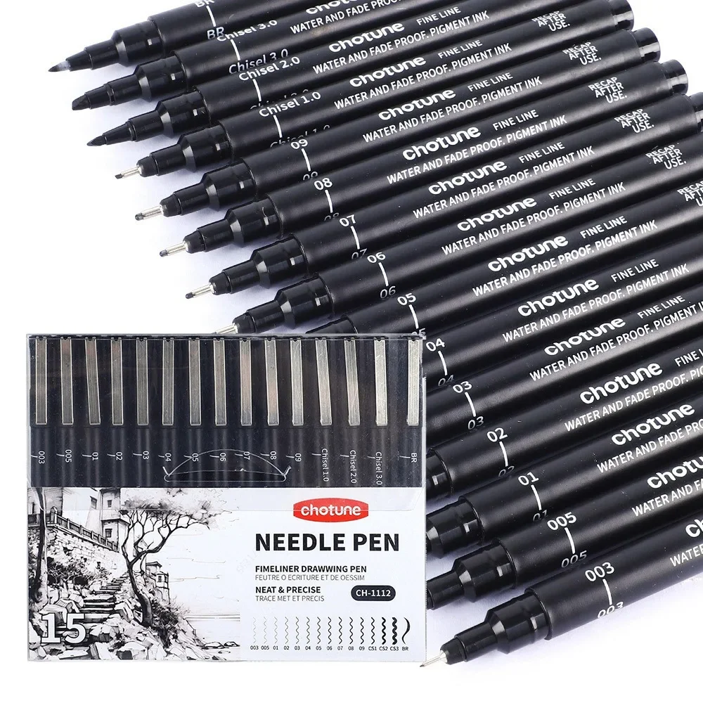 Black Micro Pens,15 Sizes,Wate - Correction Pen Fine recension och pris