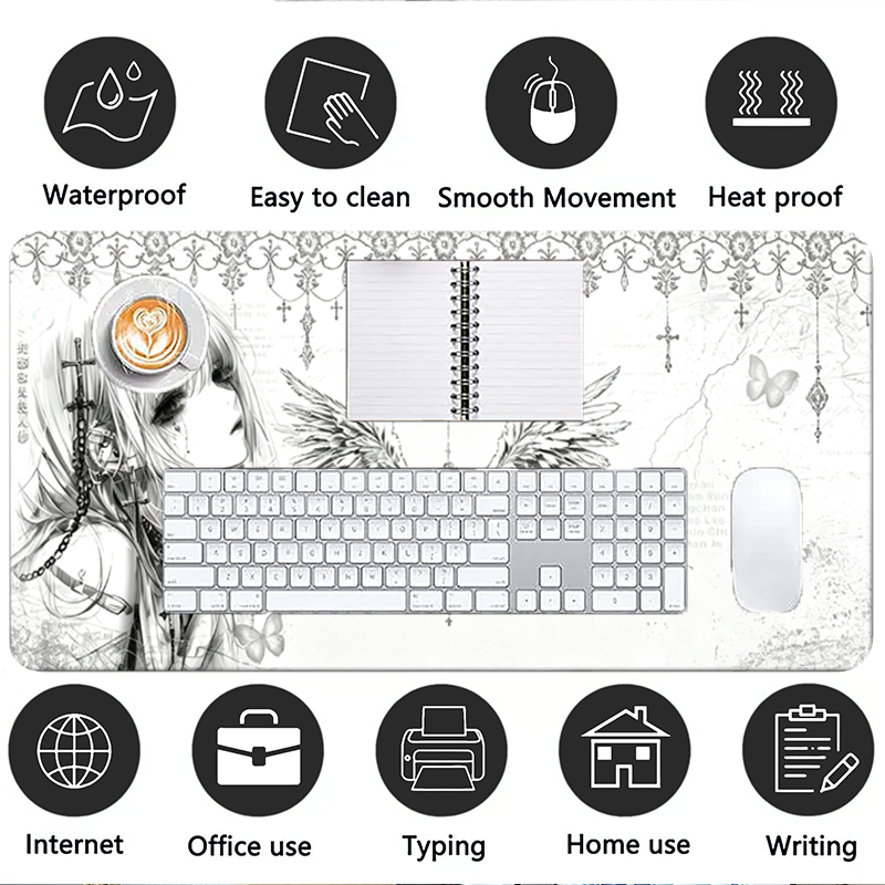Leather Mousepad Black White A - Leather Desk Pad recension och pris